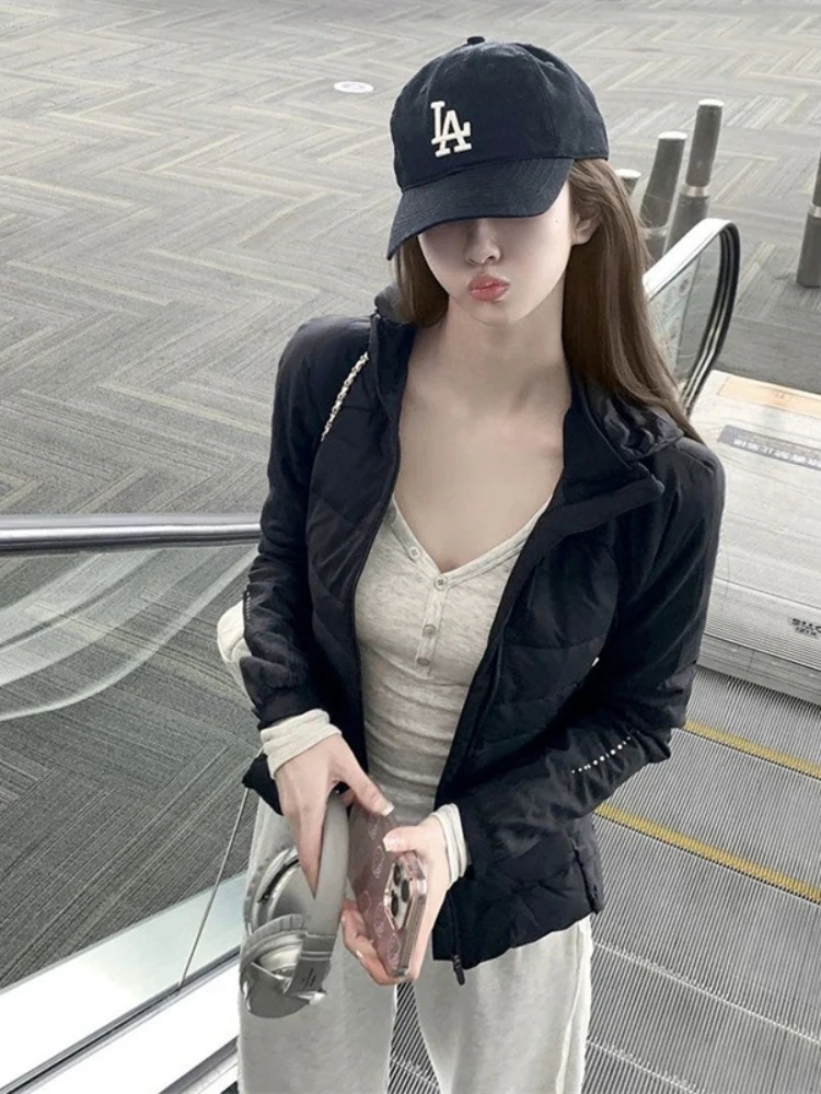 90% witte eend donsjack sportjas lichtgewicht pufferjas dames 2025 nieuwe slanke yogakleding met lange mouwen casual outdoor top