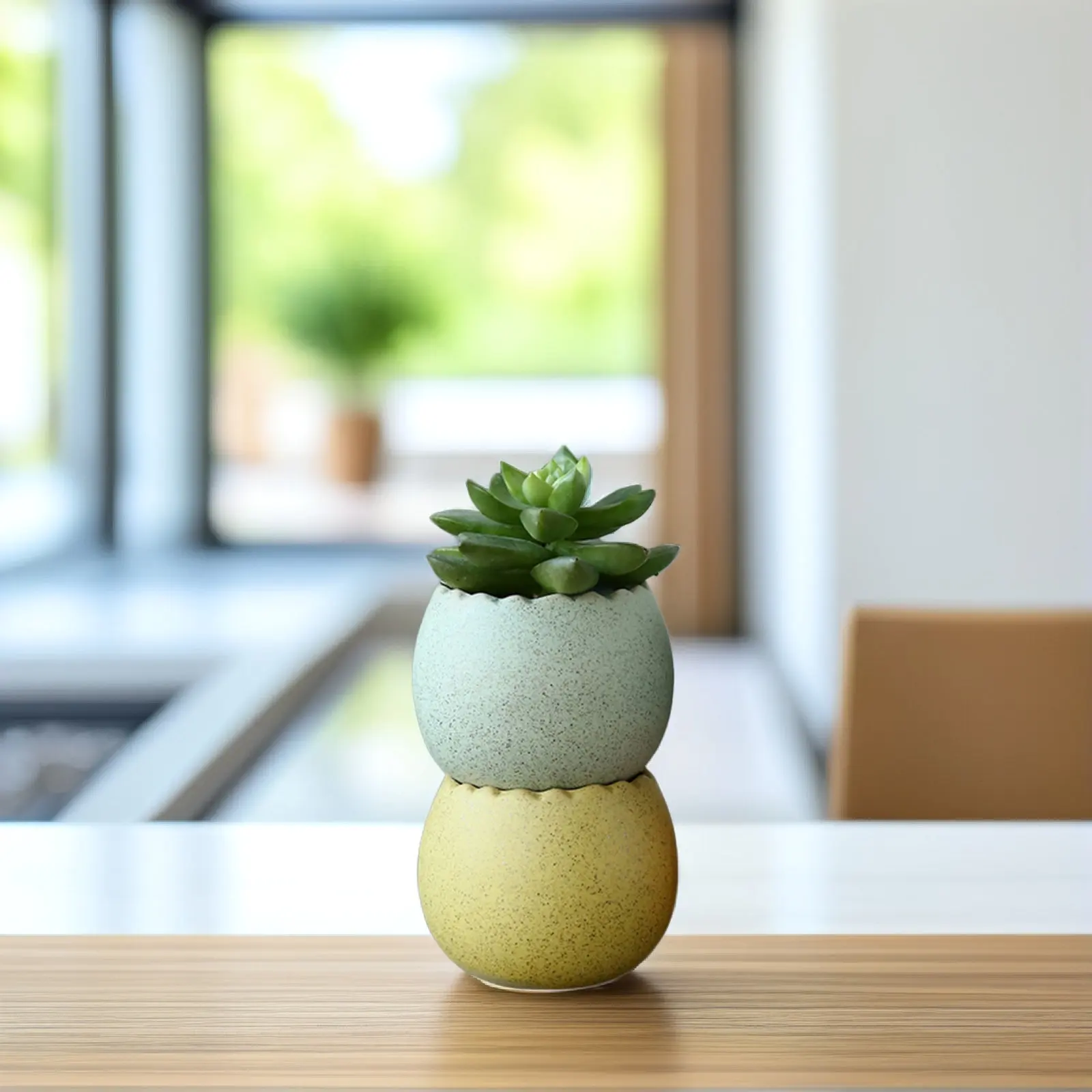 6Pcs Small Ceramic Pots Cracked Colorful Eggshell Succulent Flower Pots Minimalist Style Suitable for Home Office Garden