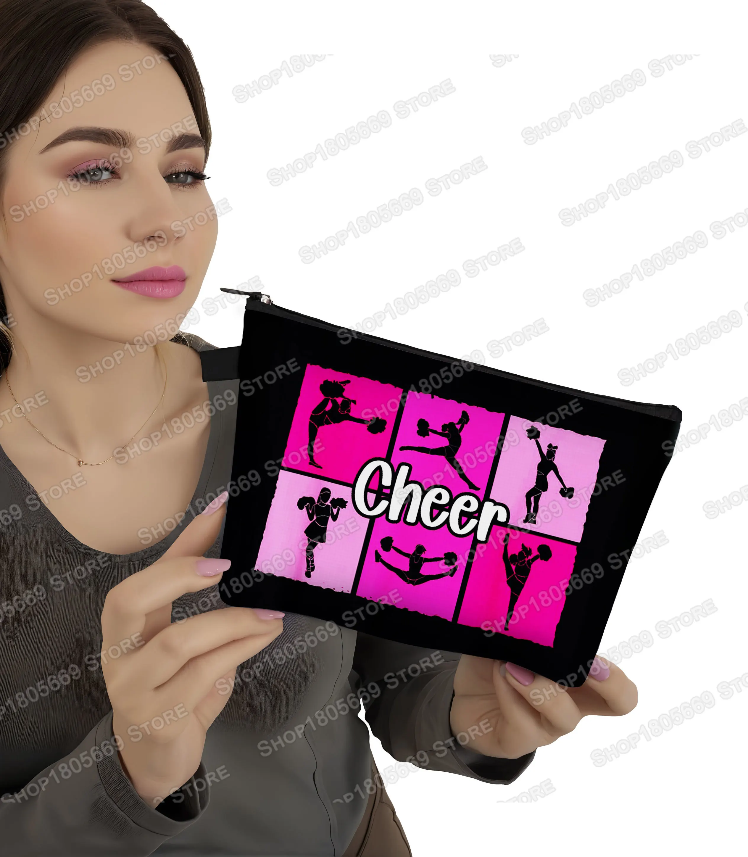 Cheerleading Girls Cosmetic Storage Bag Cheerleader Women Beauty Makeup Bags Birthday Party Toiletries Bag Lipstick Small Pouch