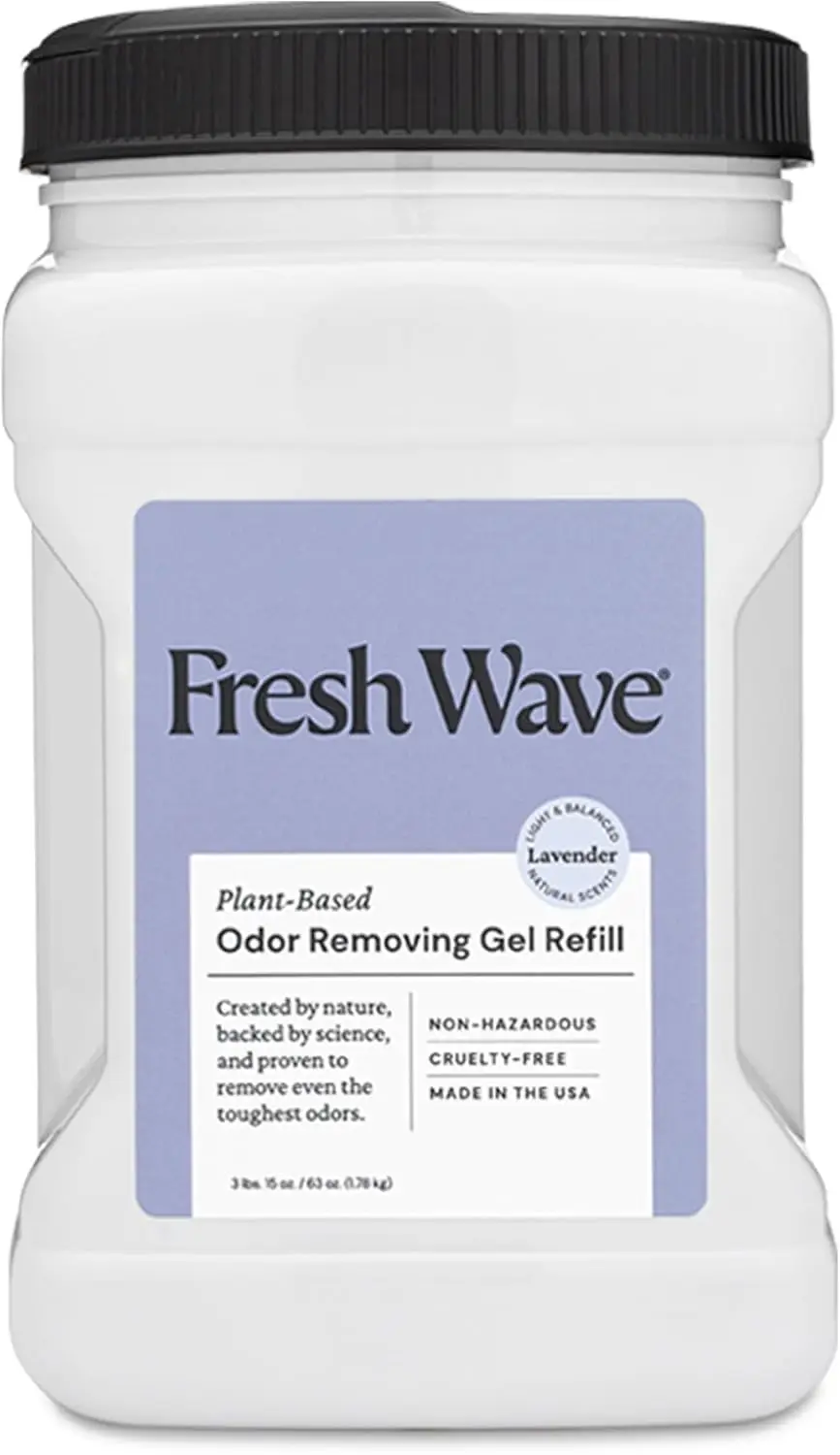 

Lavender Odor Removing Gel Refill, 63 oz - Natural Plant-Based Eliminator for Home, Cooking, Trash & Pets, Lasts 30-60 Days