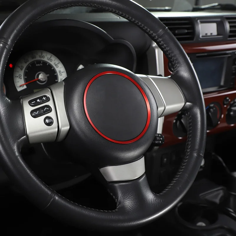 For 07-21 Toyota FJ Cruiser Steering Wheel Trim Ring Sequin Ring Cover Button Trim Sticker Steering Wheel Center Ring Cover Trim