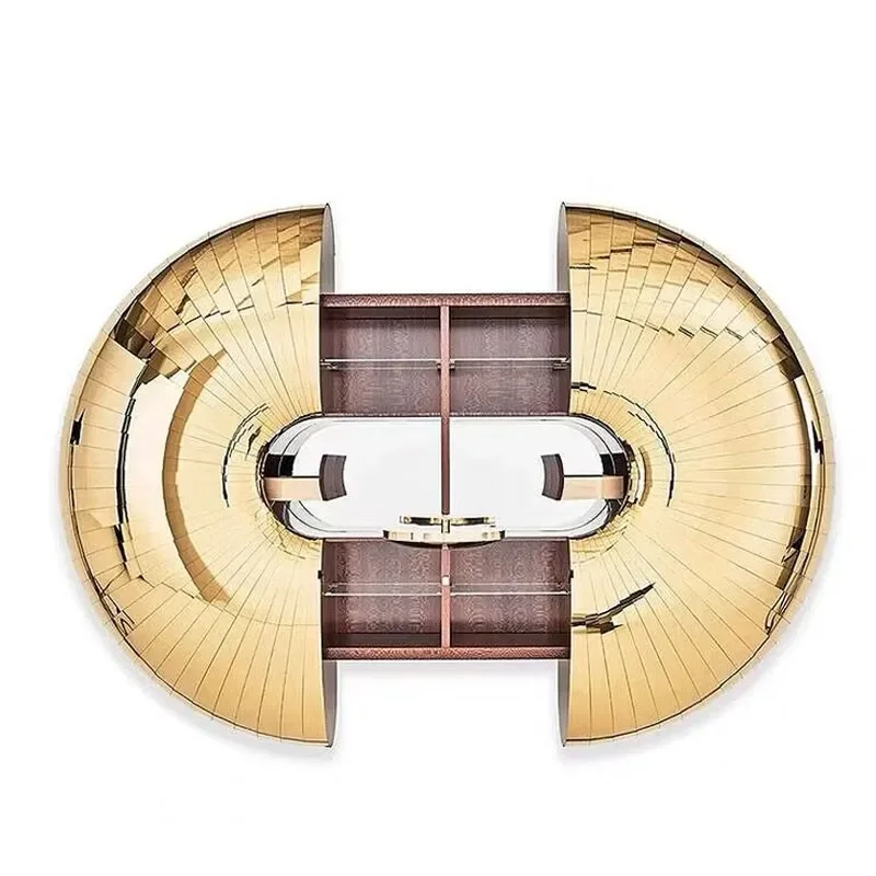 Light luxury sea urchin wall-mounted wine cabinet, high-end creative metal retractable solid wood locker