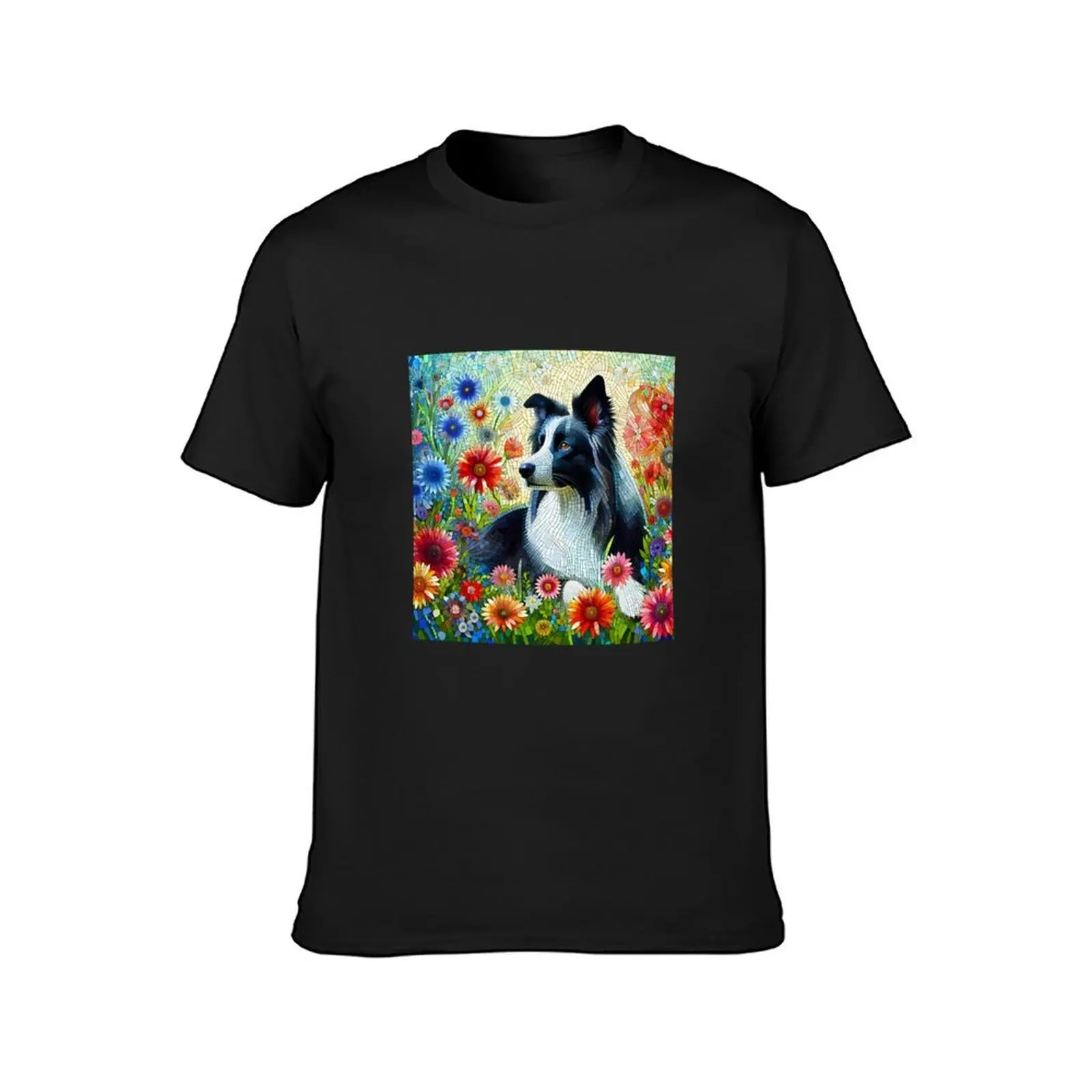 Whimsical Border Collie Bliss II T-shirt customs design your own heavyweights big and tall t shirts for men