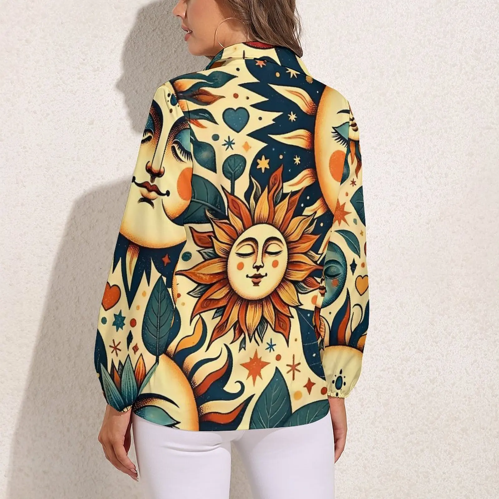 The Sun Embrace A Daytime Dream Blouse Women  Street Style Loose Blouses Long Sleeve Modern Shirt Custom Tops Big Size 2XL 3XL