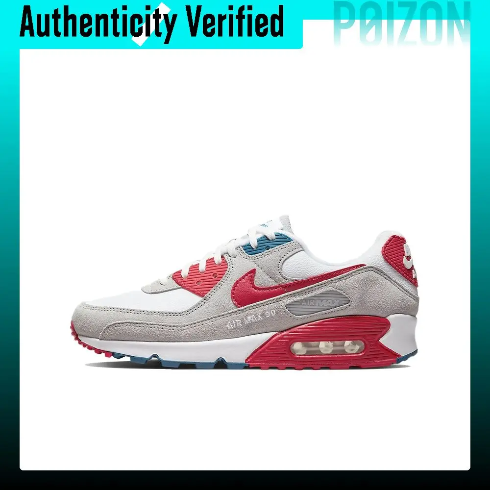 Nike Air Max 90 Running Shoes Men's Low-top White/Grey/Powder DQ8235-001