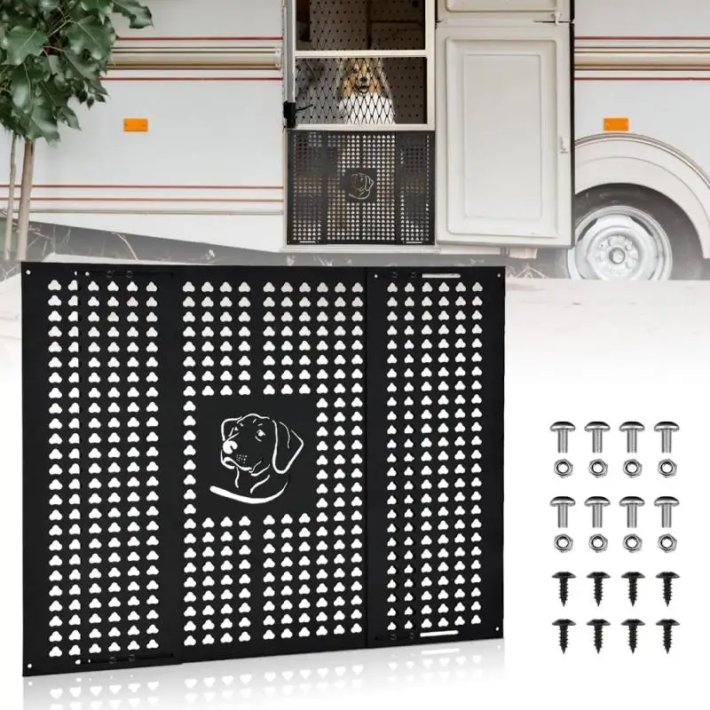 

Aluminum Large Pet Dog Door Adjusts from 16"- 31.7", RV Door Window Shade Doggy Screen Wall Gate Frame