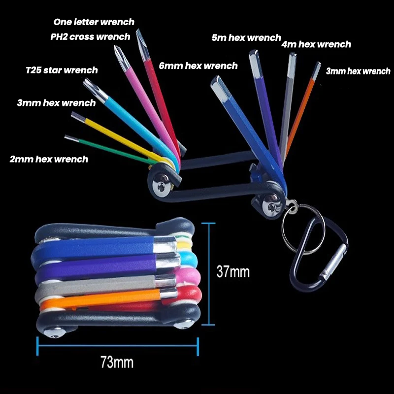 9 Pcs Colored Allen Key Hexagonal Wrench Portable Emergency Repair Tool 1.5-10mm Color Coded Hexagon Hex Hand Tool Set