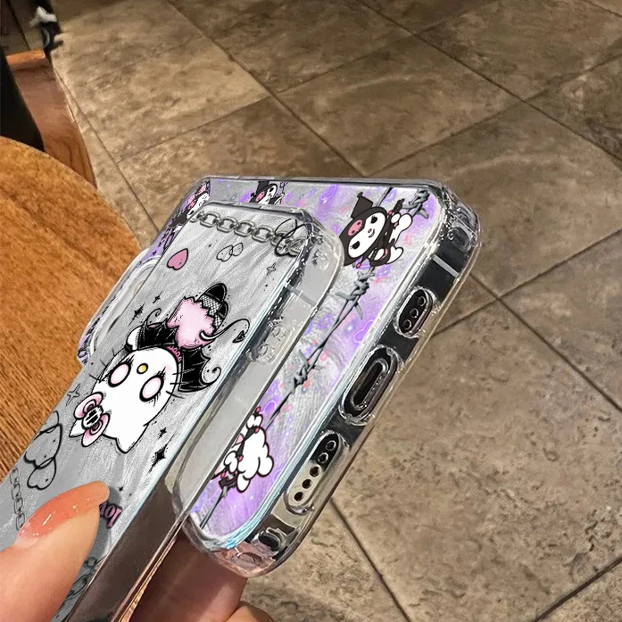 Cartoon Schattige Hello Kitty Voor Iphone 15 14 13 12 11 Xs X Xr 8 7 Pro Max Plus Veren Garen Tpu Telefoonhoesje