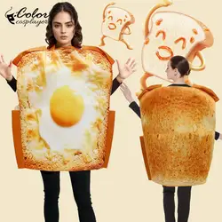 Color Cosplayer Carnival Toast Costume Pumpkin Cosplay Costumes Fun Festival Costumes Stage Performance Jumpsuits Sponge Suit