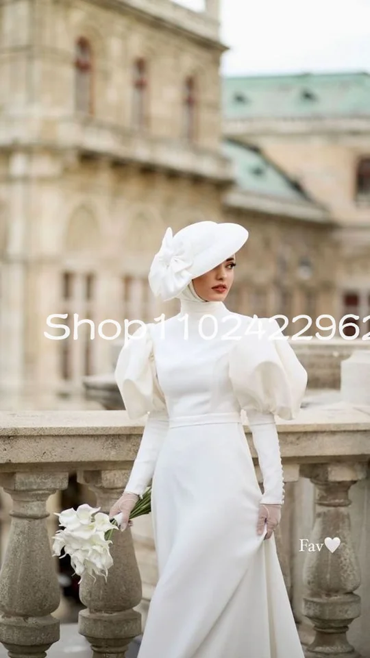 Muslim Arabic Hijab Wedding Dresses Simple Modern Crepe Silk Stain Middle East Long Sleeve Casual Bridal Gown customsized - AliExpress 320 Muslim Arabic Hijab Wedding Dresses Simple Modern Crepe Silk Stain Middle East Long Sleeve Casual Bridal Gown customsized - AliExpress 320