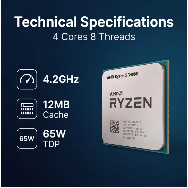 Ryzen 5 3400G APU Mini ITX PC Processor 65W Low Power AM4 Socket CPU For Small Form Factor Desktop view 6