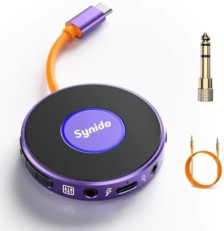 Synido Live Dock A10 Gitaar Audio Interface met USB-C 24bit, 48kHz, voor DJ Audio-uitvoer, Muziekopname, Live Streaming