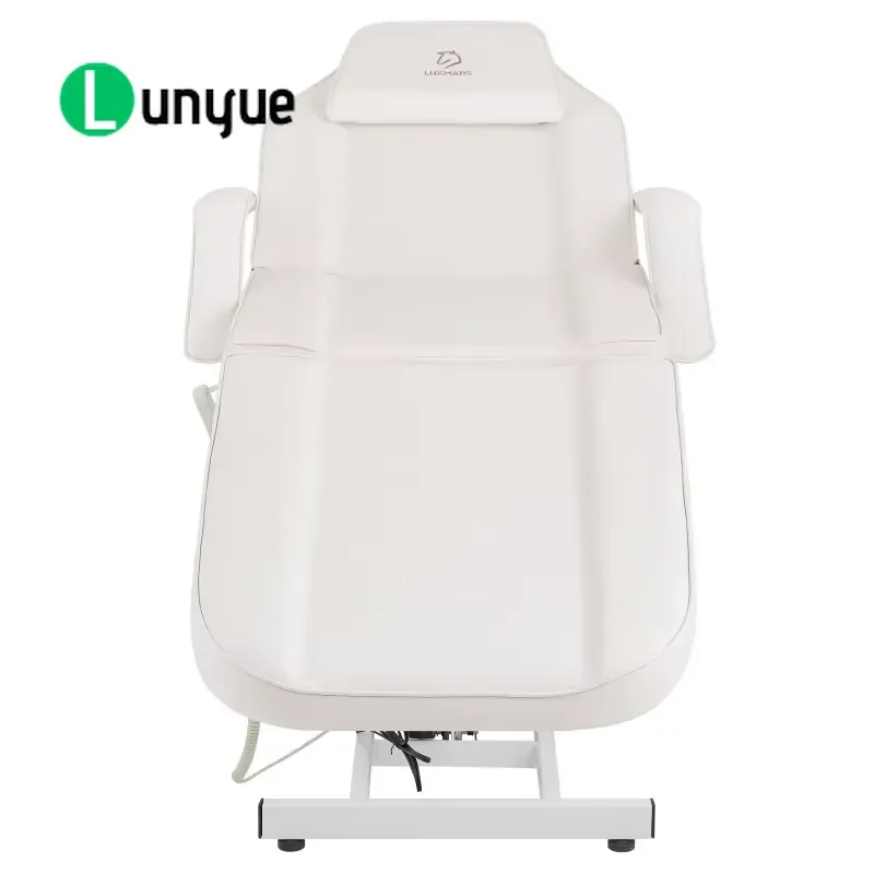 White Electric Beauty Bed 3 Motor Adjustable Massage Chair with Remote Control for Spa Tattoo Parlor Professional