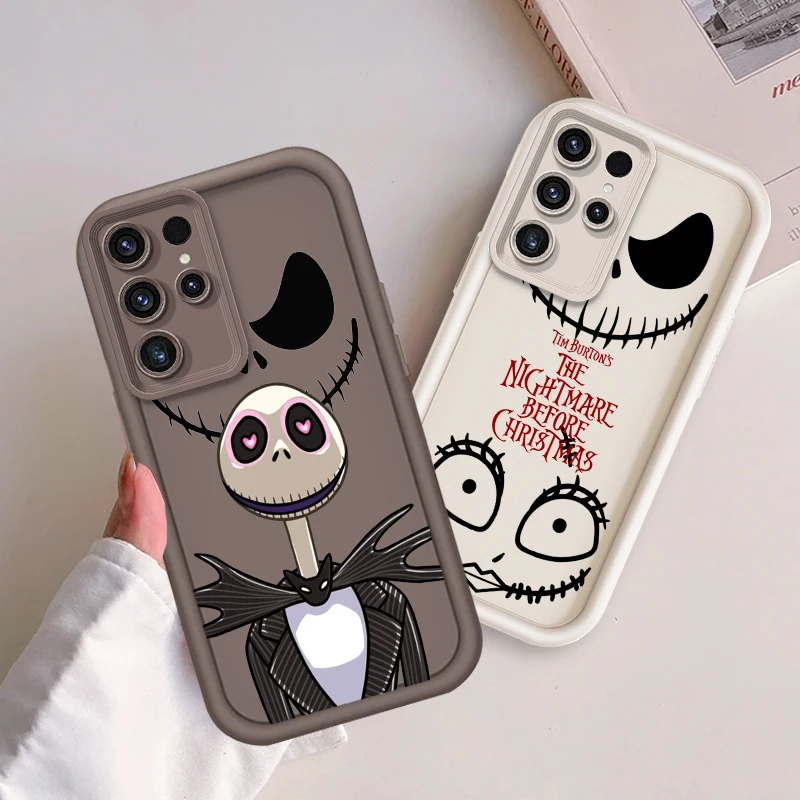 Art The Nightmare Before Christmas untuk Samsung Note 20 S24 S23 S22 S21 S20 Ultra Plus FE A25 A23 A22 A15 A31 5G Eye Ladder TPU