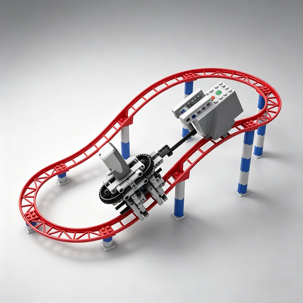 

MOC With Motor Roller Coaster Building Blocks Bricks Kid DIY Model Toys Birthday Christmas Gifts