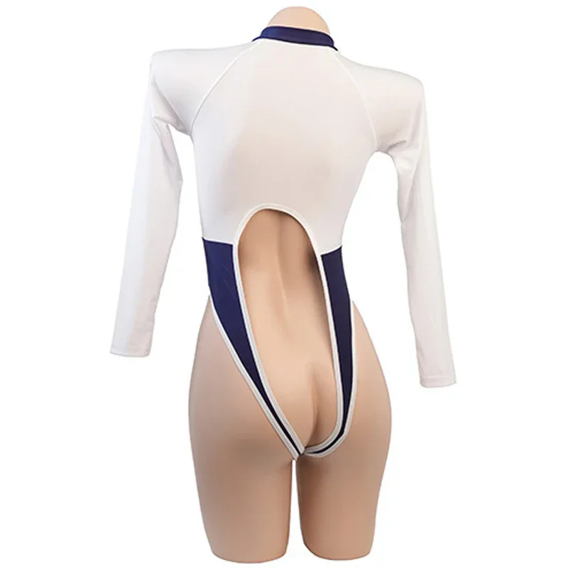 Brand New Anime Game Baby Cheerleading Uniform Blue And White Temperament Clothing Women's Open Crotch Tights Swimsuit Underwear