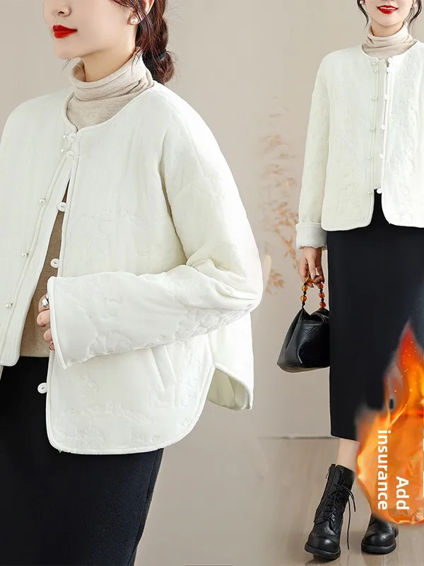 

Ele новая китайская круглая хлопковая куртка с вышивкой Ne, женская модная верхняя одежда, пальто с хлопковой подкладкой для поездок на работу