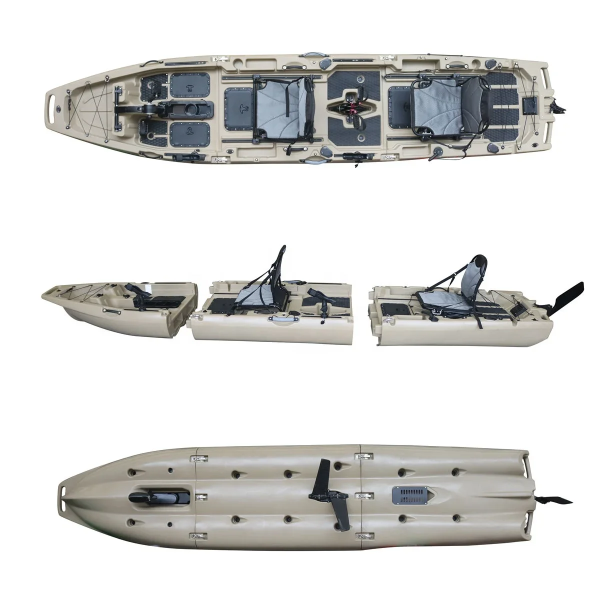 

Модульная рыбацкая лодка 14 футов, съемная педаль для каяка, рыболовные снасти в комплекте, пластиковая педаль для каяка, электрическая батарея, новый дизайн 2025