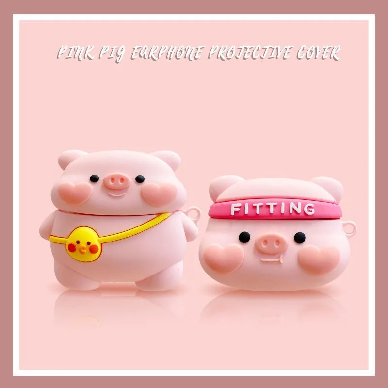 Für Airpods Pro 2 3d niedlichen Cartoon Blume Schwein Kopfhörer Fall für Airpods 1 2 Pro 3 Ladebox Silikon drahtlosen Schutz