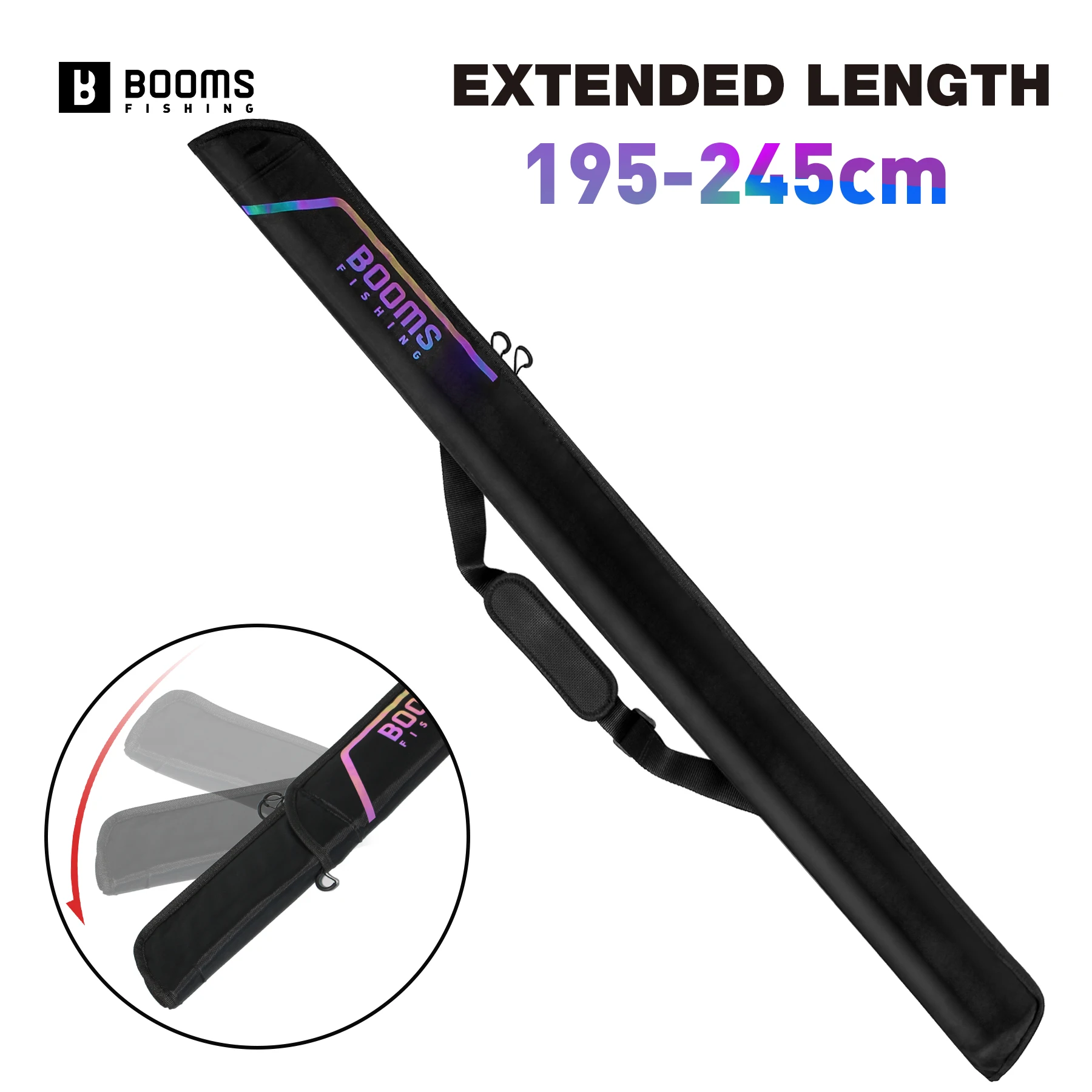 

Чехол для удочек Booms Fishing 195-245 см, водонепроницаемый, нейлоновый, портативный, складной, удлиненный дизайн, сумка для удочек