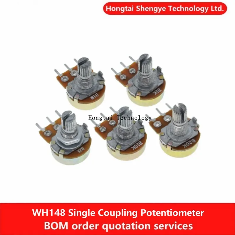 WH148 potentiometer shank length 15MM/20MM 3-pin B1K B2K B5K B10K BB20K B50K B100K B250K B500K B1M