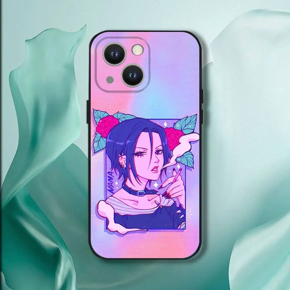 Funda de teléfono Oosaki N-Nana de dibujos animados de Anime para iPhone 17,16,15,14,13,12,11,Pro,XS,Max,XR,Plus,E,SE4,Mini funda blanda negra