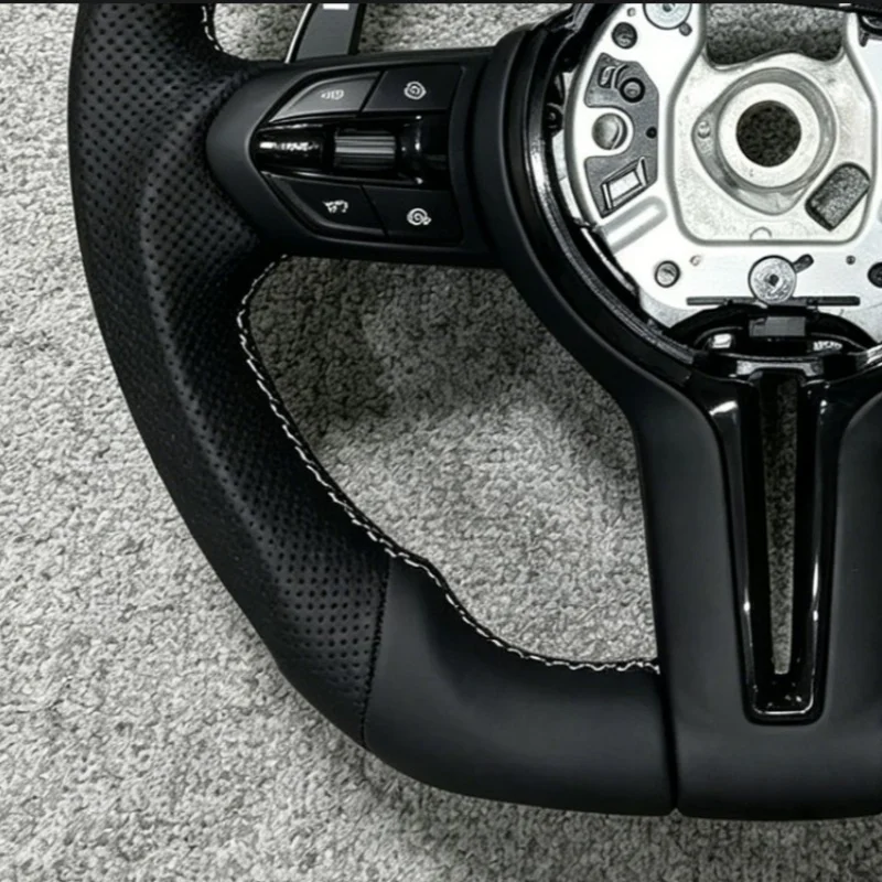 In Stock Leather Car Steering Wheel For BMW F30 F10 F15 F36 F20 F22 F25 F32 M3 M5 E46 E60 E70 E90 E91 M Sports Steering Wheel view 4