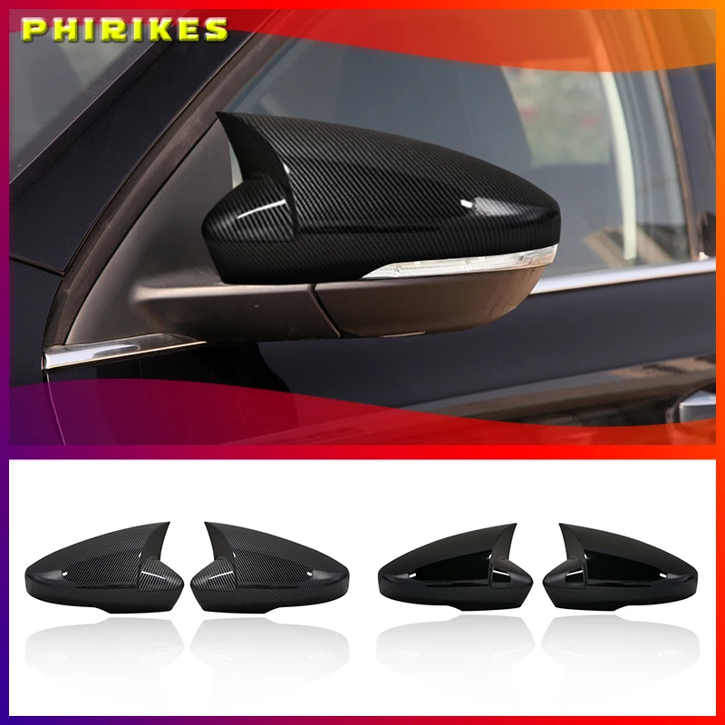 For Skoda Octavia Mk3 A7 5E 2014 - 2019 Side Wing Mirror Caps Cover Sticking For VW T-ROC 2017-2019 Car styling