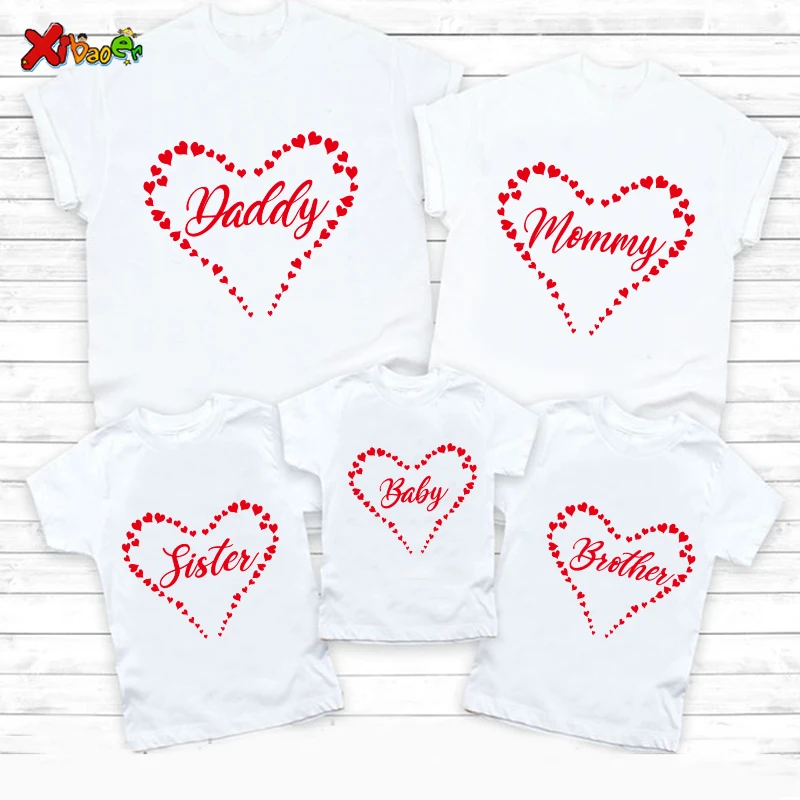 

Family T Shirts Love Shirt Girl Holiday Party Family Matching Outfits Custom Name Family Outfits Mommy Daughter Matching Clothes