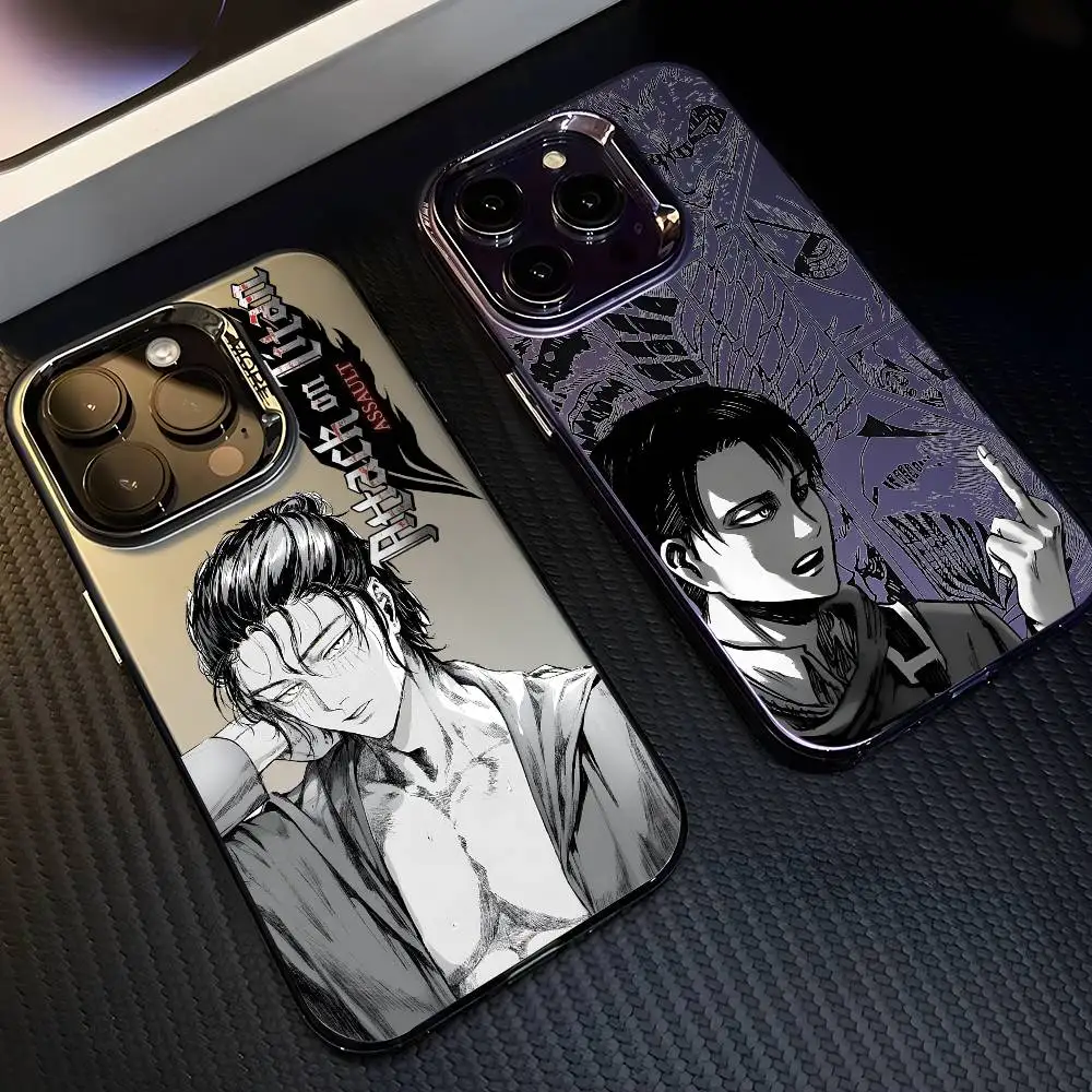 A-Attack On T-Titan Comics Cassa Del Telefono Per iPhone 17 16 15 14 13 12 11 Pro Max Air multicolore Opaco Laser Metallico Aurora Fonda