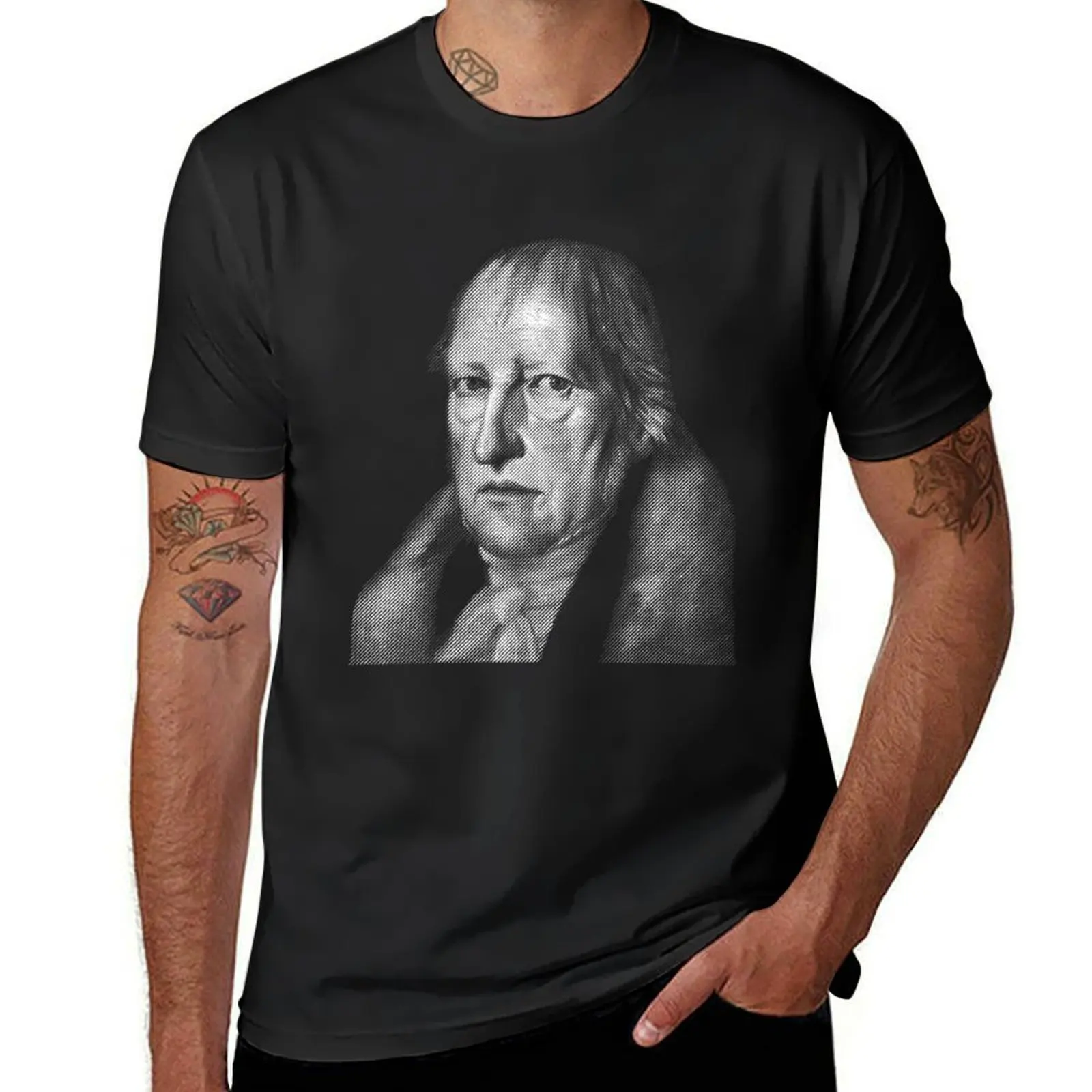 

philosopher Hegel, portrait T-Shirt blacks sports fans shirts graphic tee oversized t shirts for men