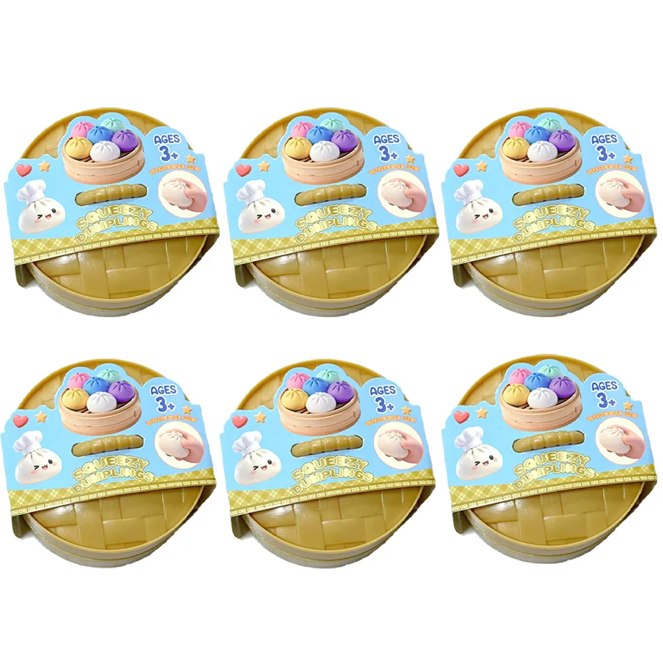 Bunte Glitzer-Dumplings in 6 Stilen mit Box – Sensorisches Quetschspielzeug zur Stresslinderung