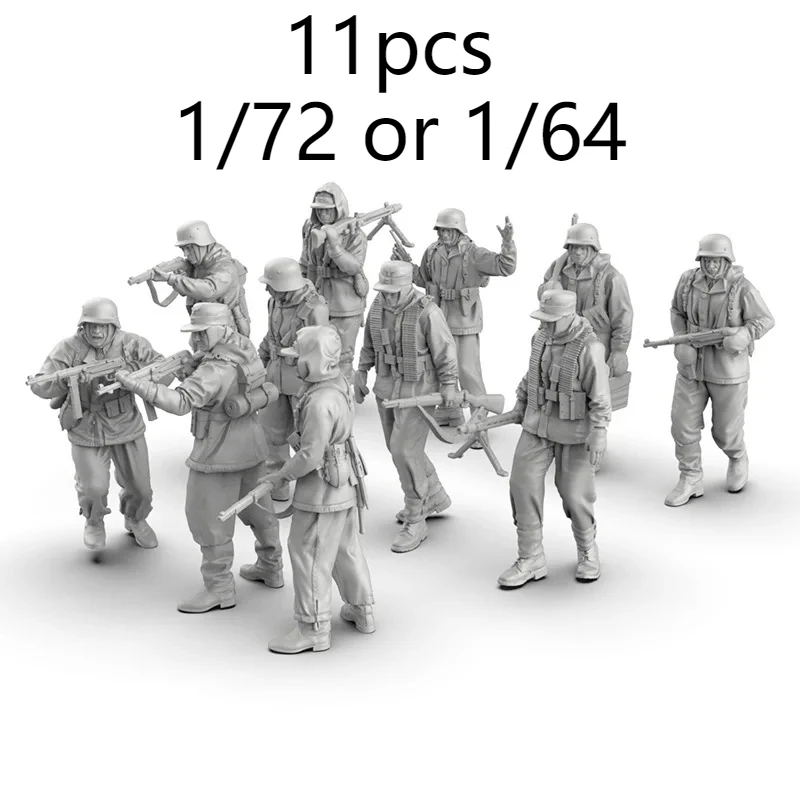 1/72 مقياس الحرب العالمية الثانية الجندي الألماني الراتنج مايكرو تمثال مصغر نموذج أبيض ثلاثية الأبعاد مطبوعة لعبة مجسمة غير مجمعة وغير مصبوغ