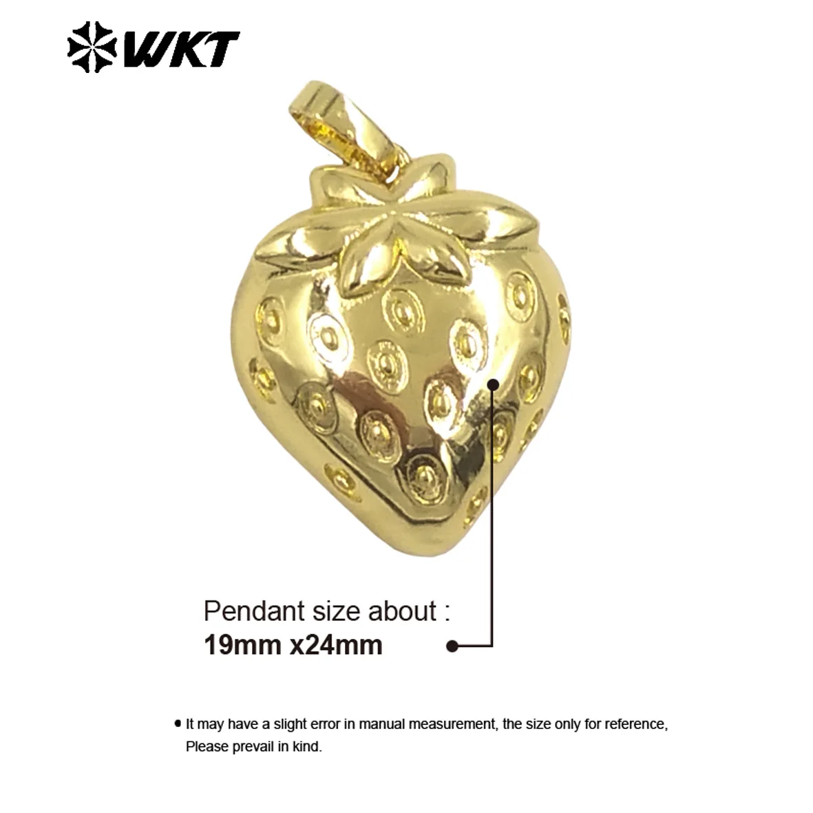 WT-JFE154 قلادة كلاسيكية كلاسيكية من النحاس الأصفر مع قطرة الزيت مطلية بالذهب الحقيقي على شكل فراولة للأصدقاء للركاب اليومي #6