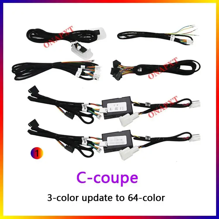 For Benz C W205 GLC X253 2015 -2018 Module Wiring Original Car 3-color Ambient Light Upgrade 64-color LED Decorative Light