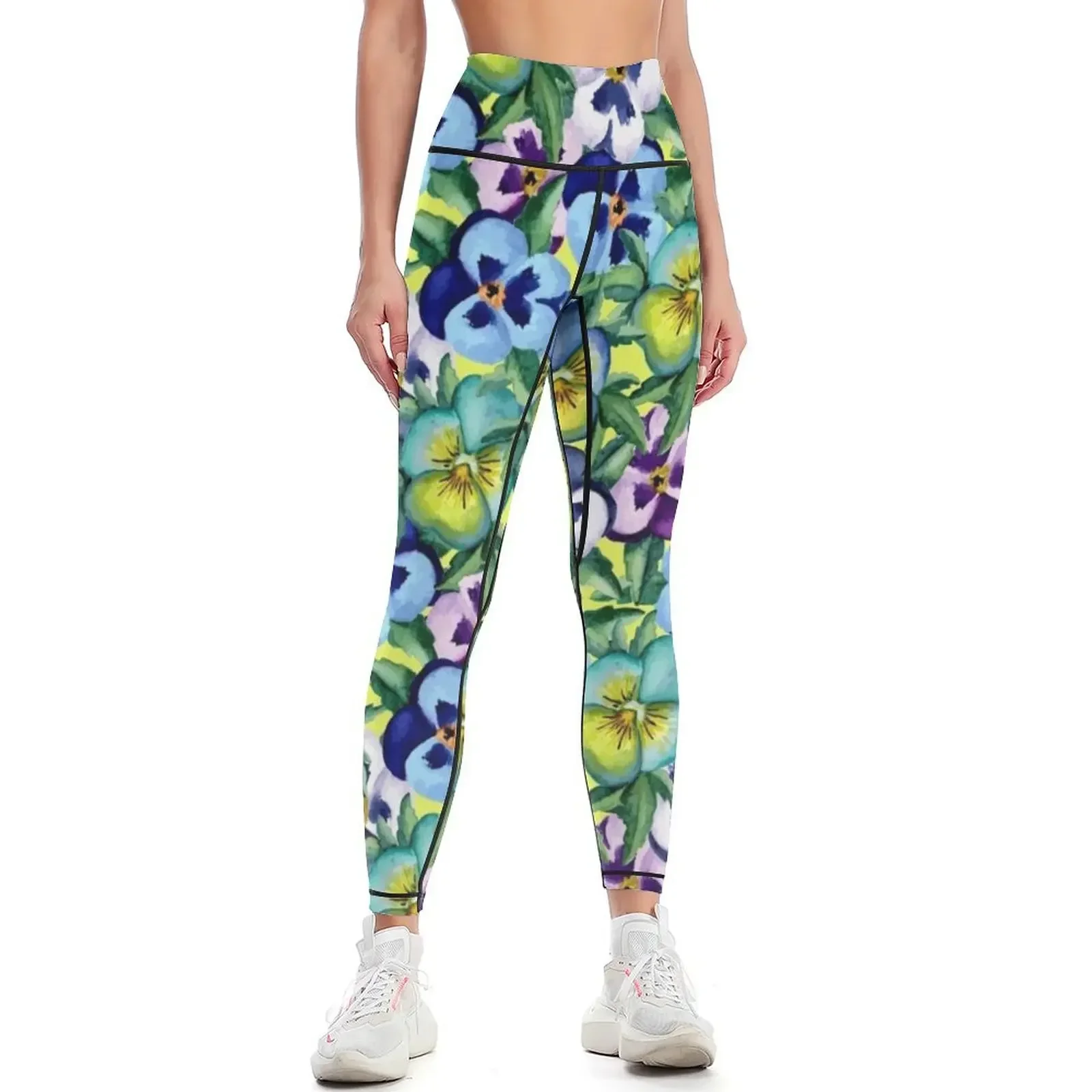 

Pansy pattern Leggings Sportswear woman gym legging pants raises butt Clothing fitness Women's trousers Womens Leggings