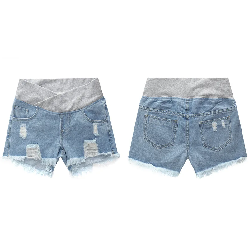 2026 Spring Summer Low Waist Denim Maternity Shorts Loose Casual Pregnancy Pants Women Outdoor Wear Short Trousers