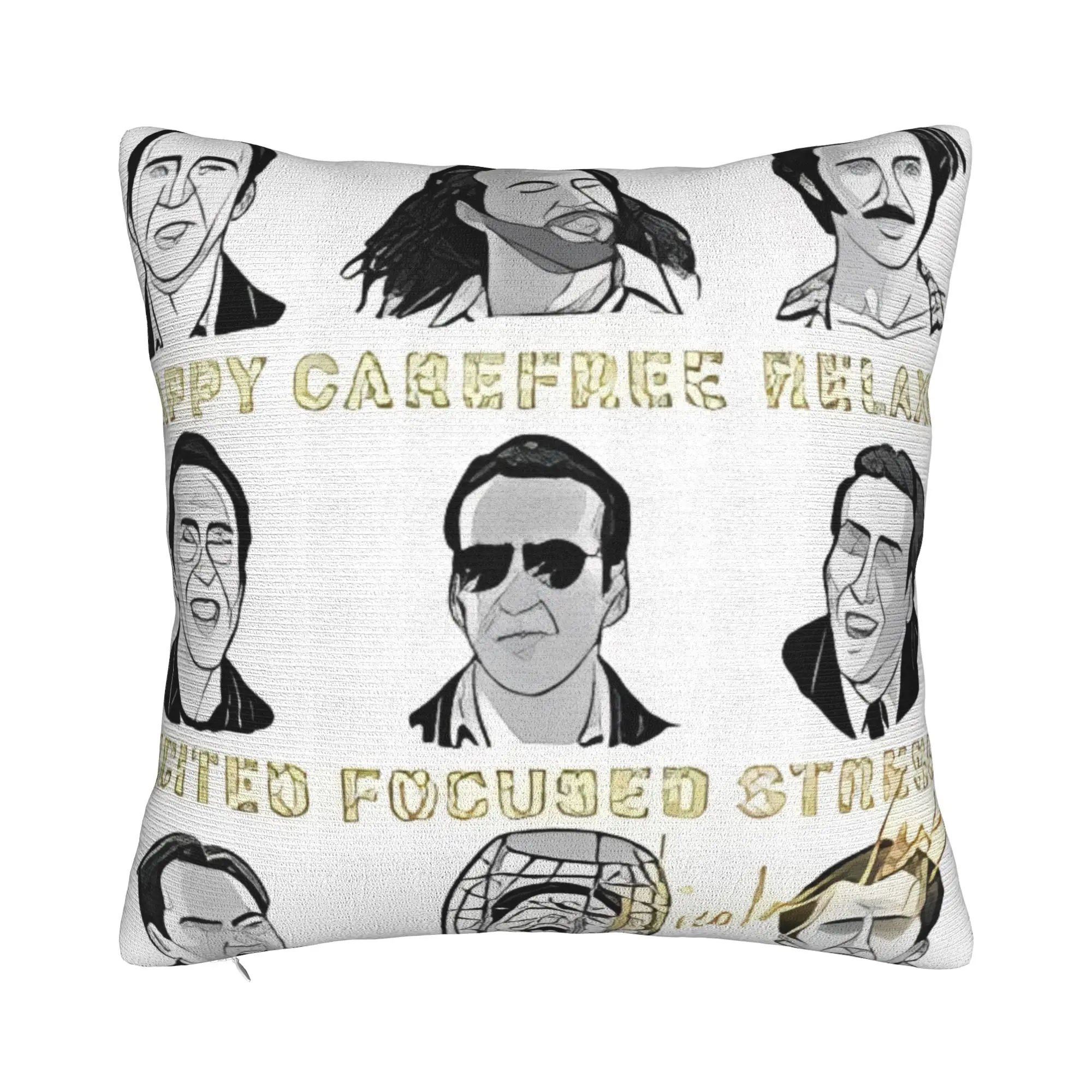 Nicholas Cage  Winter Holiday Farmhouse Home Deco nicolas cage Pillow Cover Zipper Closure