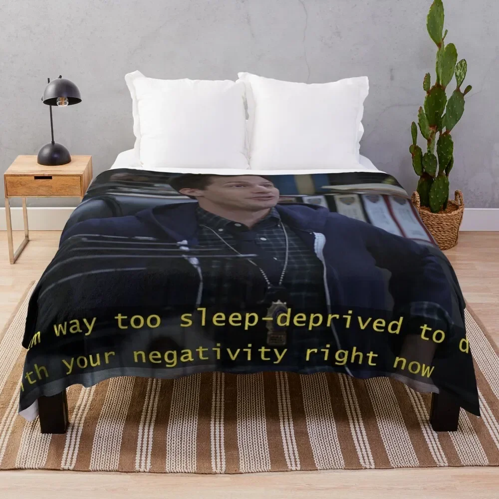 

jake peralta is sleep deprived Throw Blanket Bed linens wednesday Furry Blankets