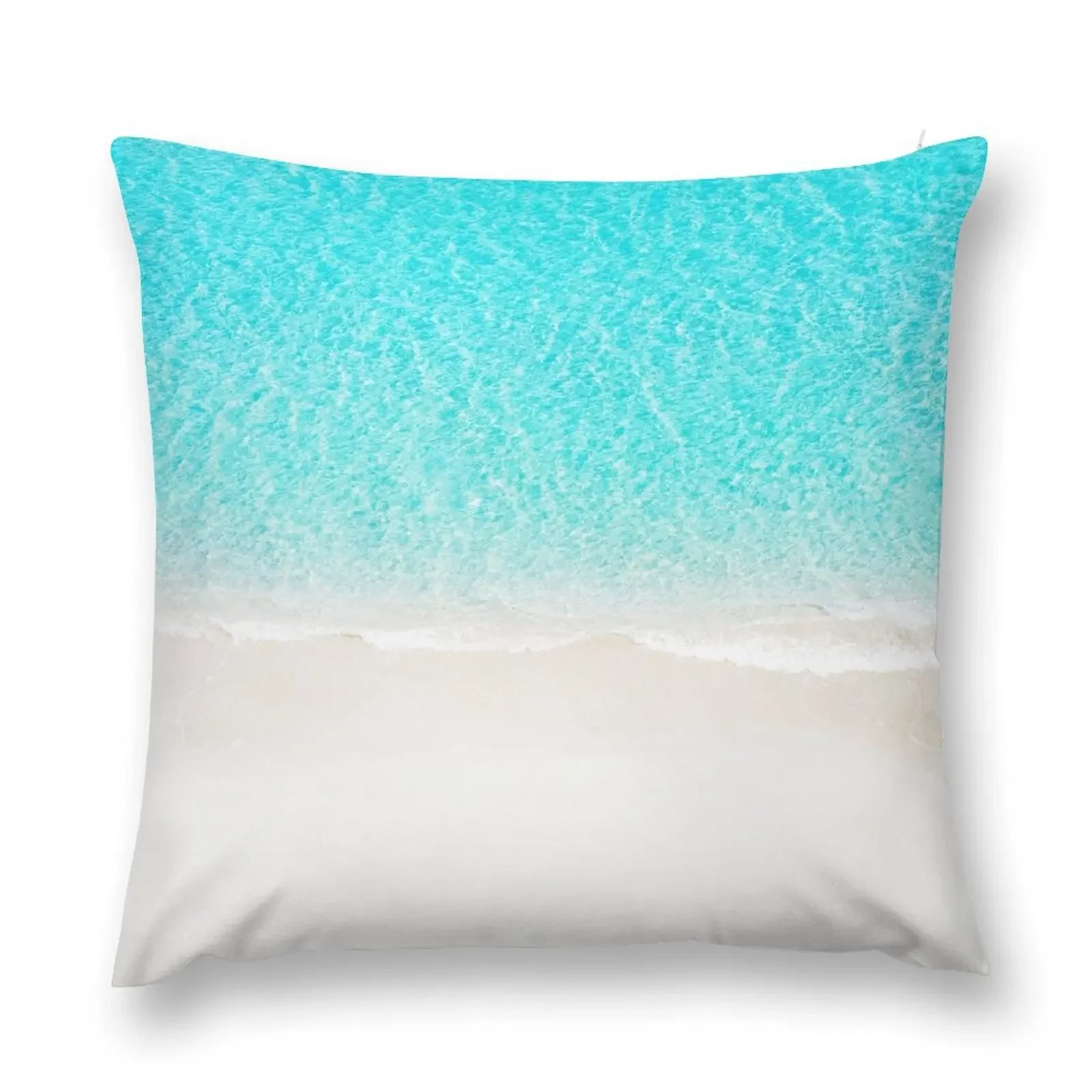 Sand beach with turquoise sea waves Throw Pillow Couch Pillows Custom Cushion Photo pillow