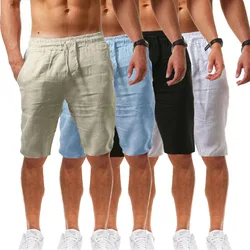 New European and American Men's Casual Sports Cotton and Linen Shorts for Summer Foreign Trade, Men's Jogging Pants