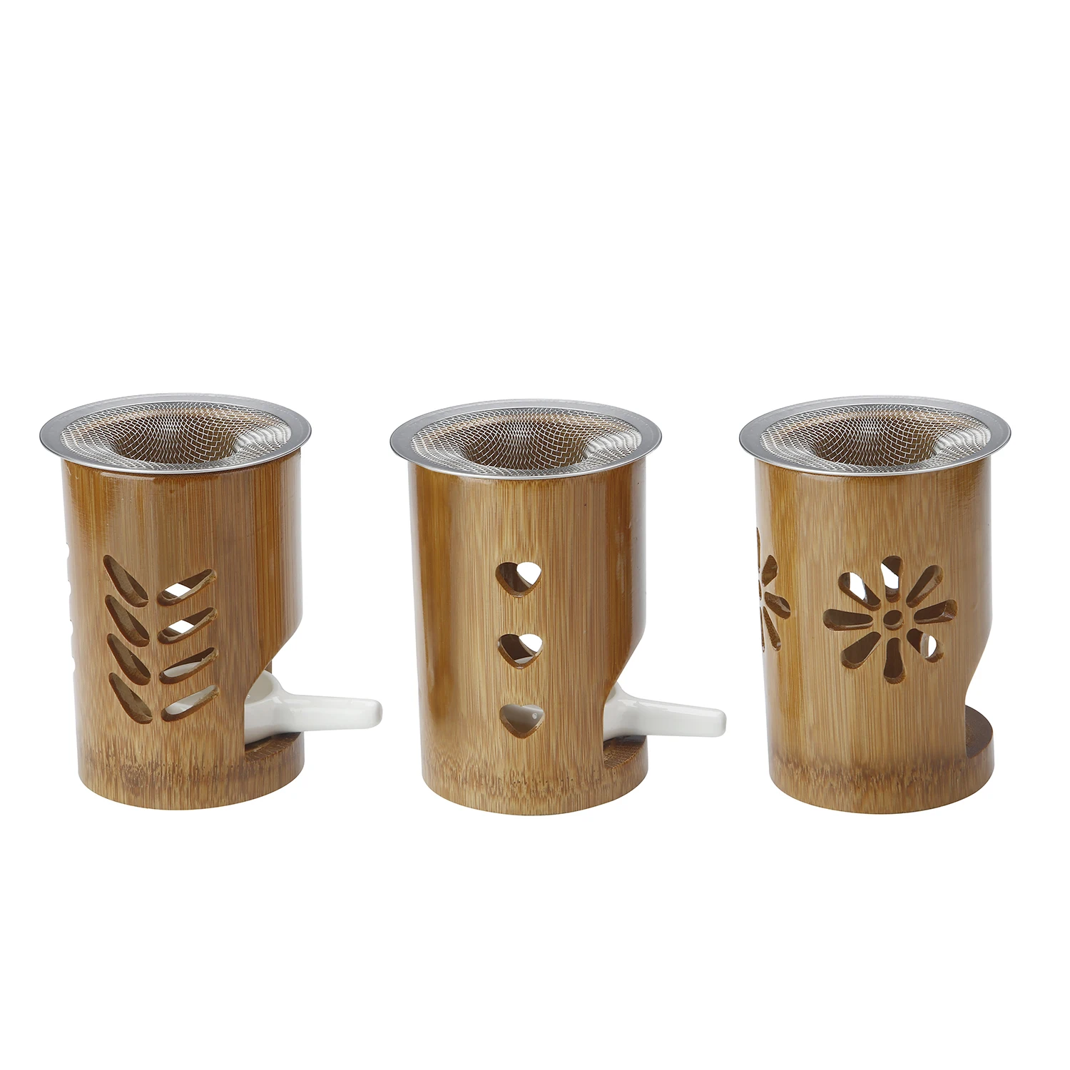 Bambus-Kerzenhalter Metall-Aromatherapie-Heizhalter für Kräuter Aromatherapie-Räuchergefäß für Yoga SPA Aromatherapie – Detail 7