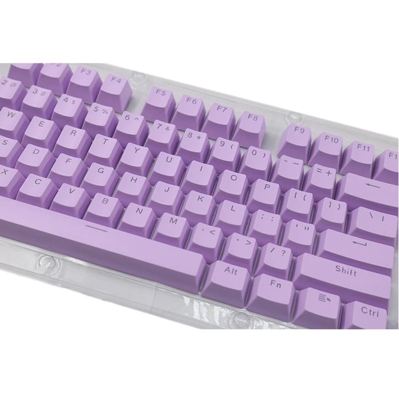 104 teclas púrpuras, teclas de teclado mecánico para juegos, resistentes al desgaste, sin aceite, color morado