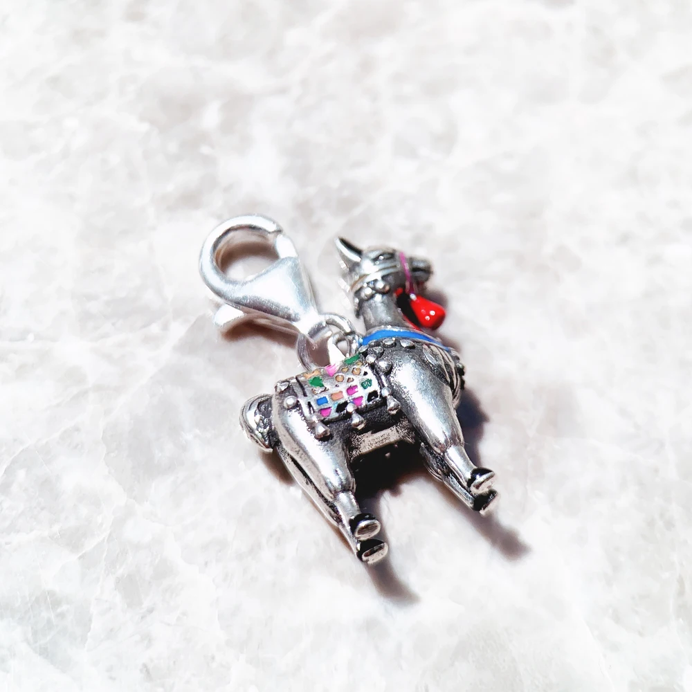 Alpaca Llama Charms Pendant Real 925 Sterling Silver Fashion Cute Gift Europe Jewelry Making DIY For Women & Men