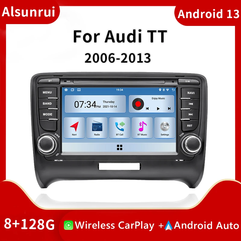 

4G Carplay 2 Din Android 13 Car Radio For AUDI TT MK2 8J 2006 2007 2008 2009 2010 2011 2012014 Multimedia Stereo GPS Navigation