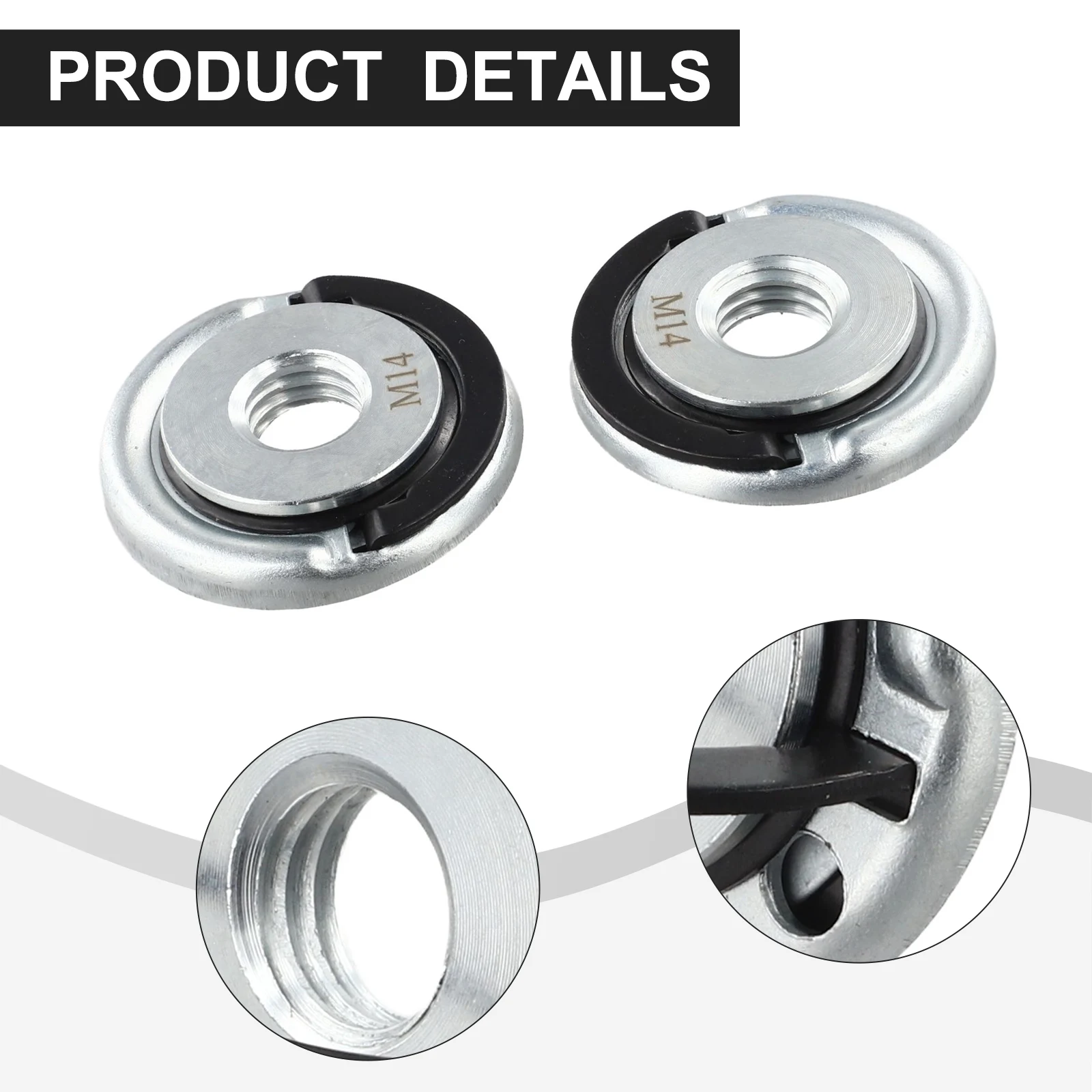 Quick Release Nut Clamp 2 PCS for Angle Grinder Accessories Self Locking Flange Nuts Suitable for 45mm Diameter Wheels