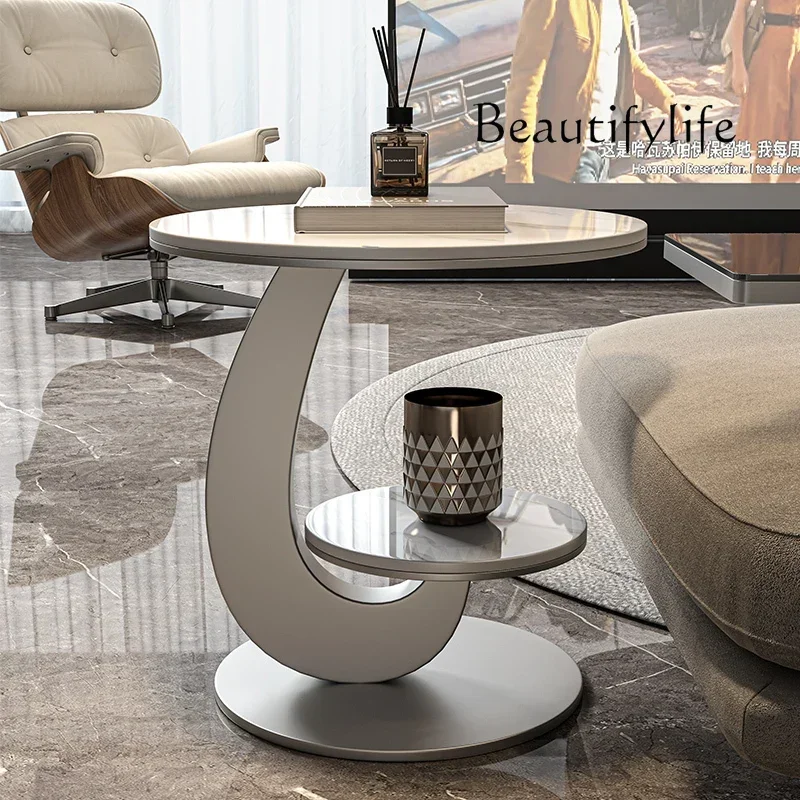 BJ BJ Light Luxury Living Room Sofa Side Table Balcony Small Round Table Advanced Sense Creative Home Small Coffee Table Advanc image 4