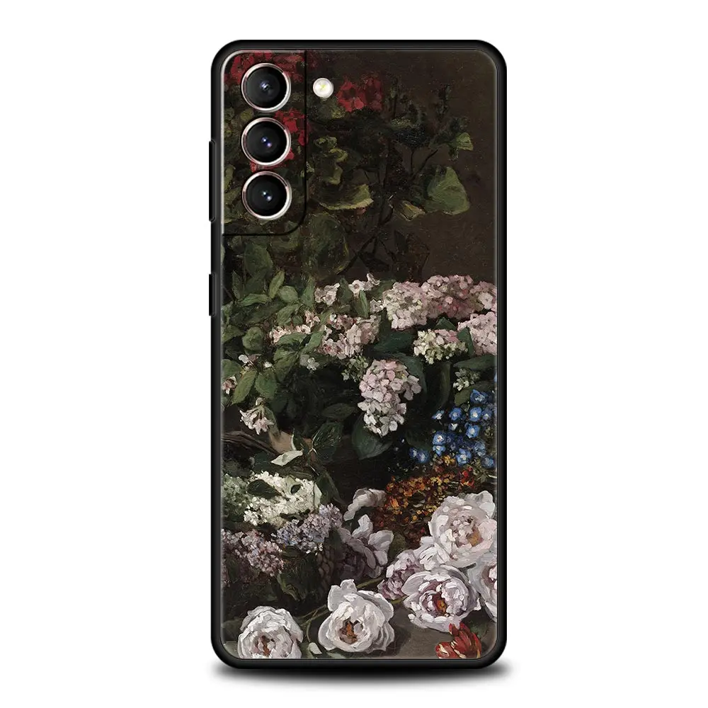 Claude Monet Impressionism Painter Phone Case For Samsung Galaxy S25 S24 S23 FE S22 Ultra S20 S21 5G S10 Plus S10E Black Cover