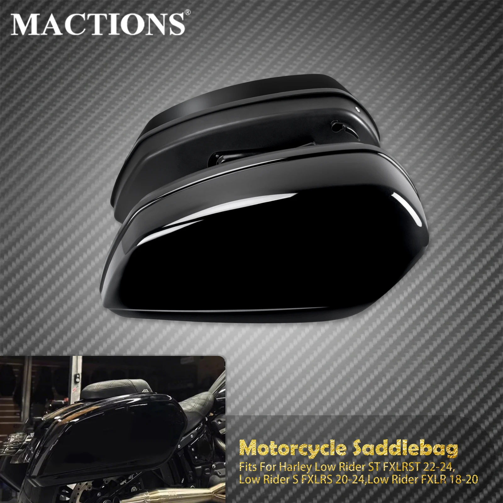 Motorcycle Hard Saddlebags Docking Kits Side Bags For Harley Low Rider ST FXLRST 2022-24 FXLRS 20-24 FXLR 18-20 Luggage Storage