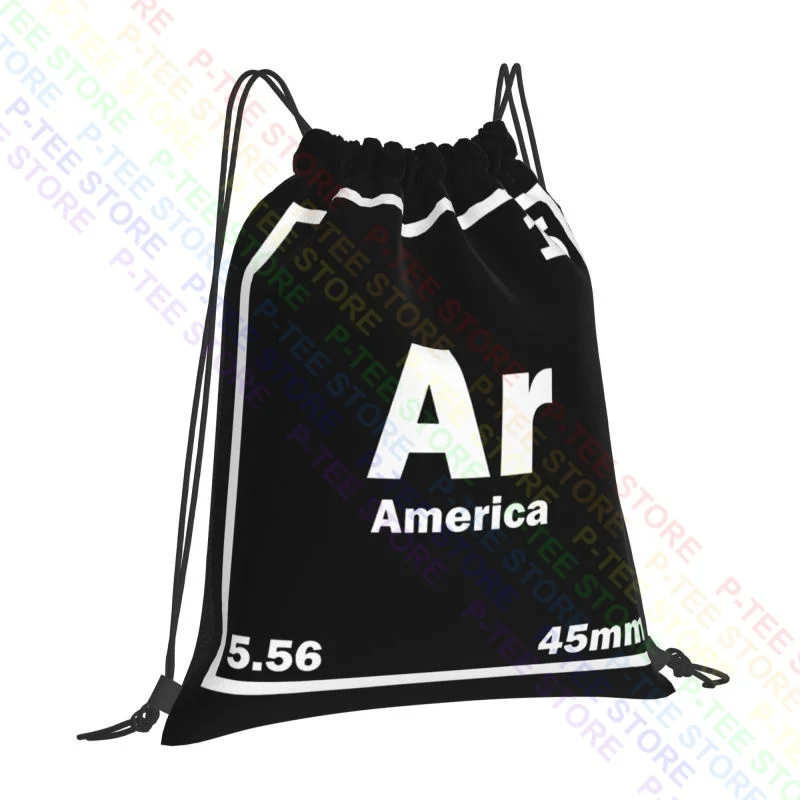 Ar-15 Periodic America 5.56 Pro Gun Drawstring Bags Gym Bag Cute Portable Personalised Multi-function